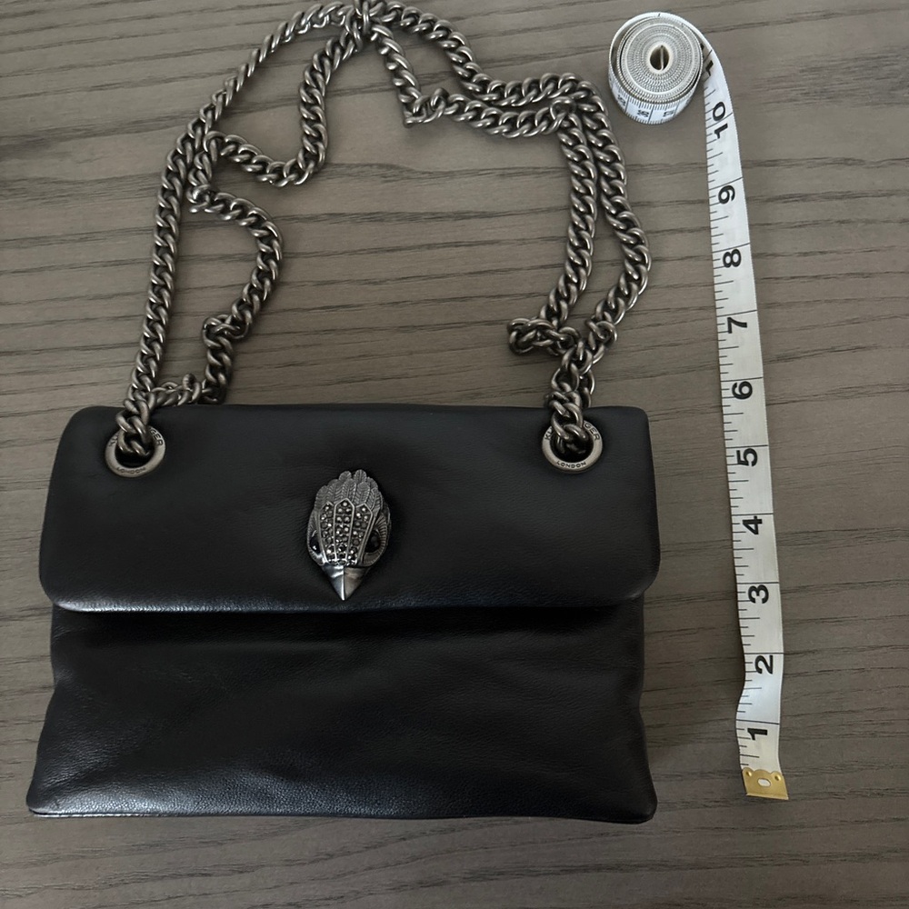 Kurt Geiger Mini Kew Black Shoulder Bag with Silver Chain - Picture 5 of 7